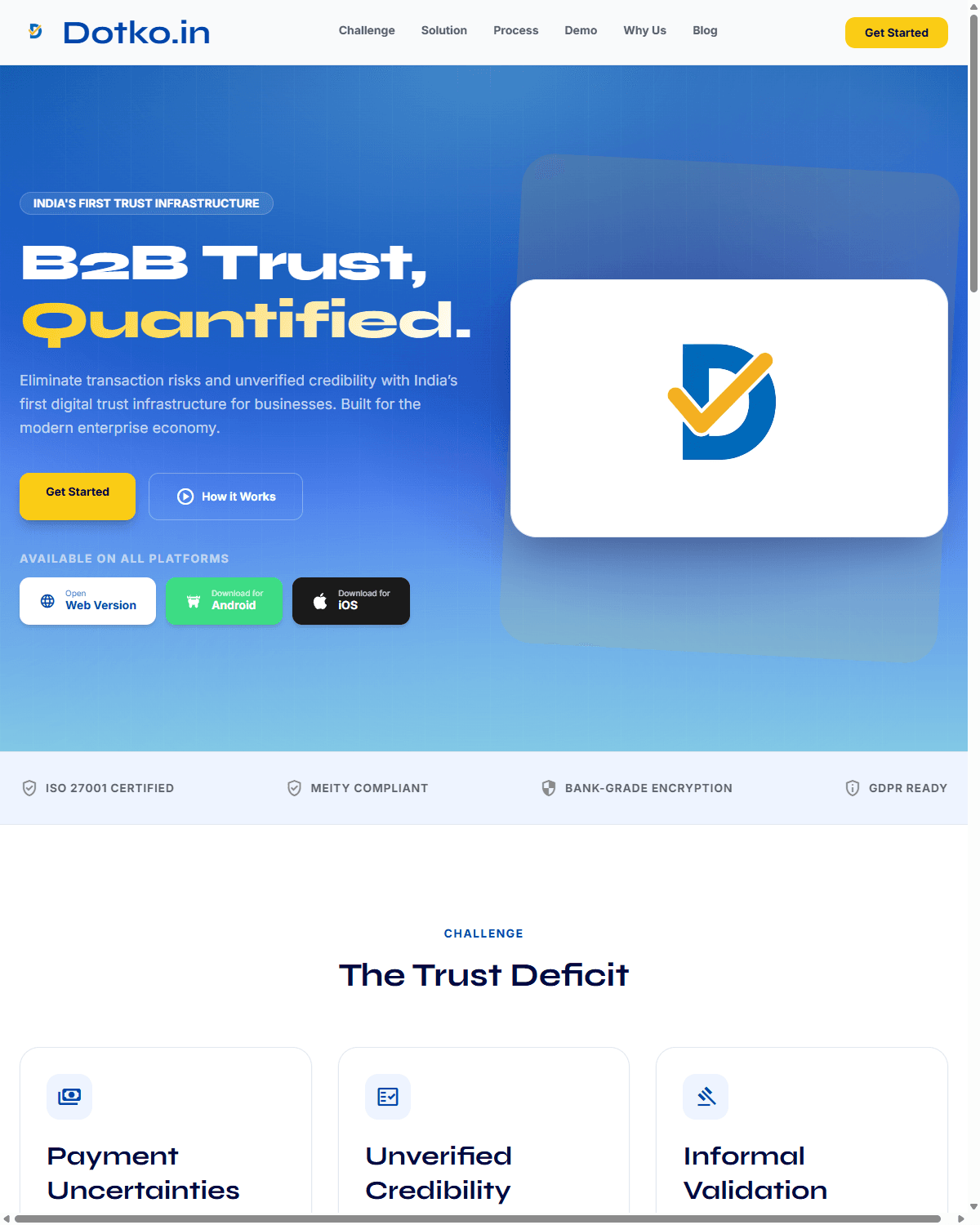 Dotko: Trust, verified for India's businesses.